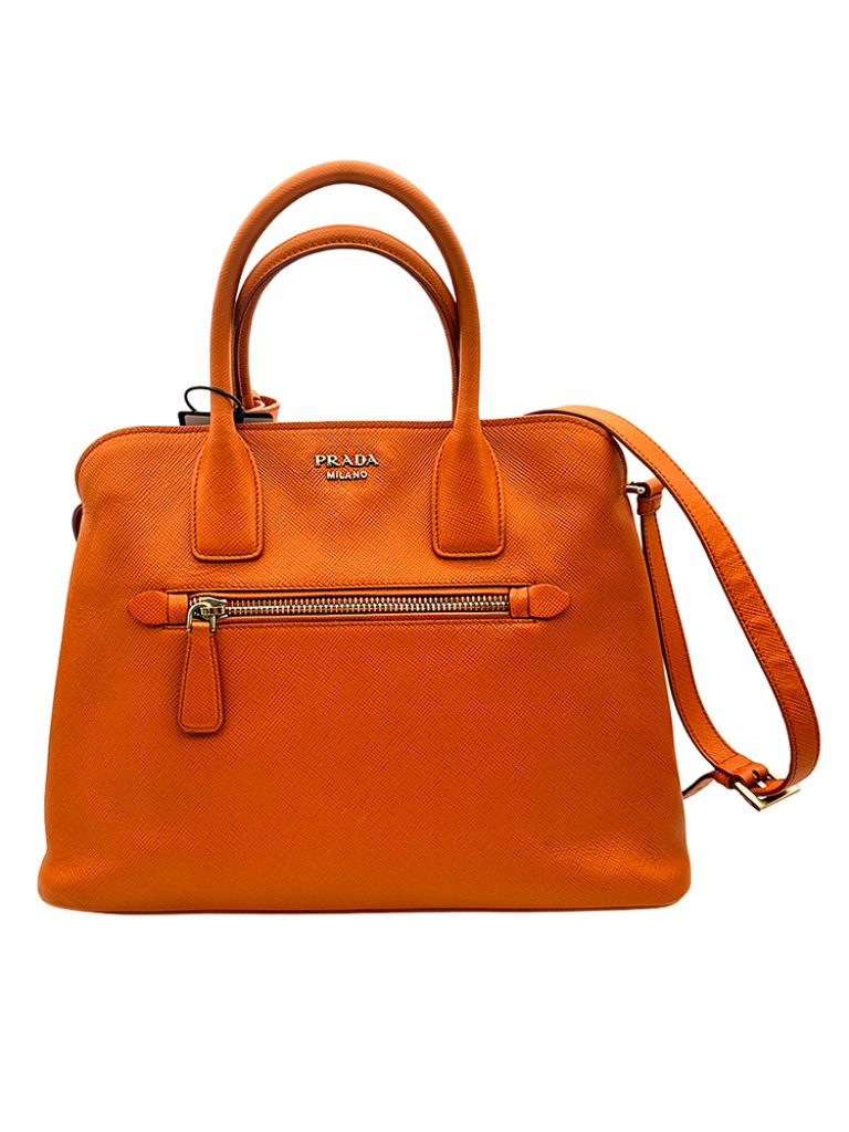 Prada Saffiano Leather Tote Bag With Strap